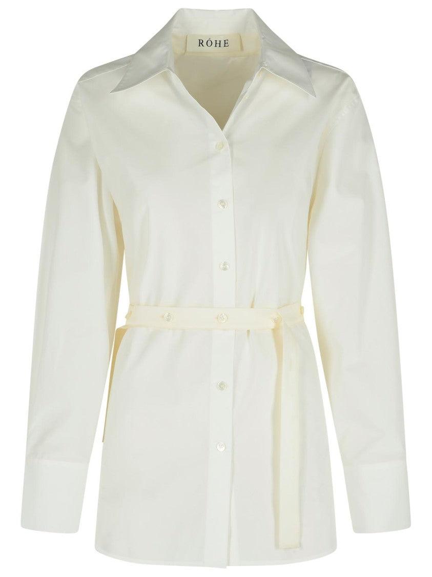 

Комбинированная жилетка-рубашка из шелкового поплина Róhe, белый