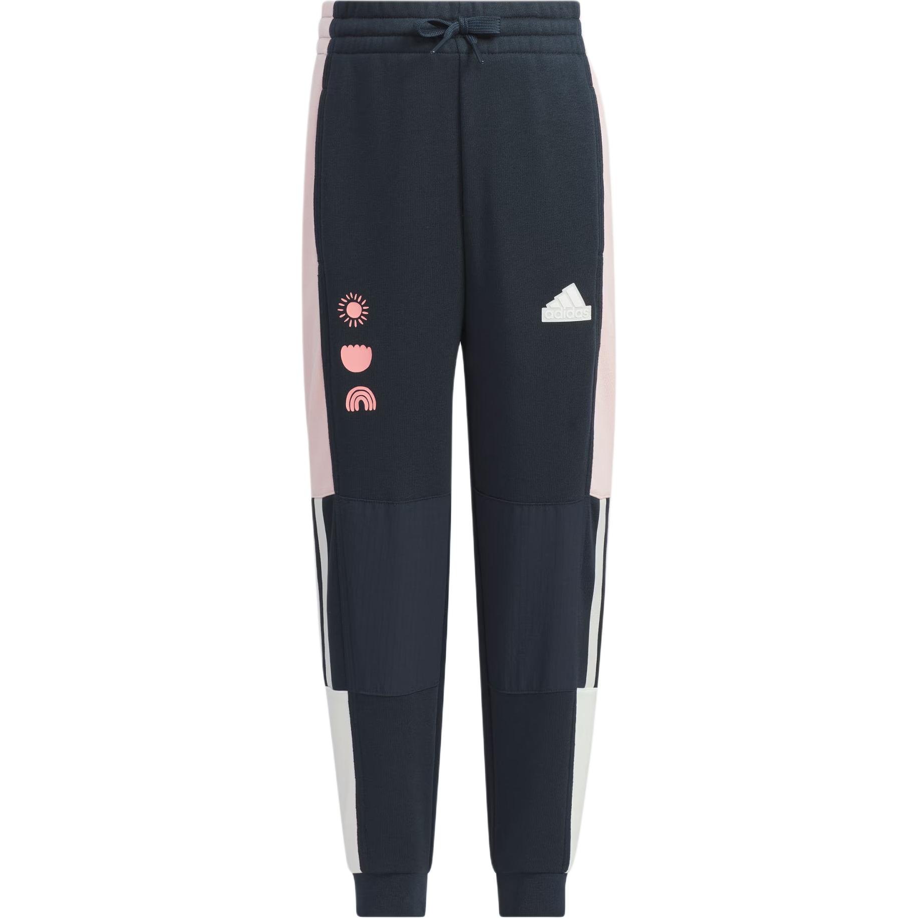 Детские спортивные штаны Adidas для дошкольников, темно-синий/розовый — фото 2