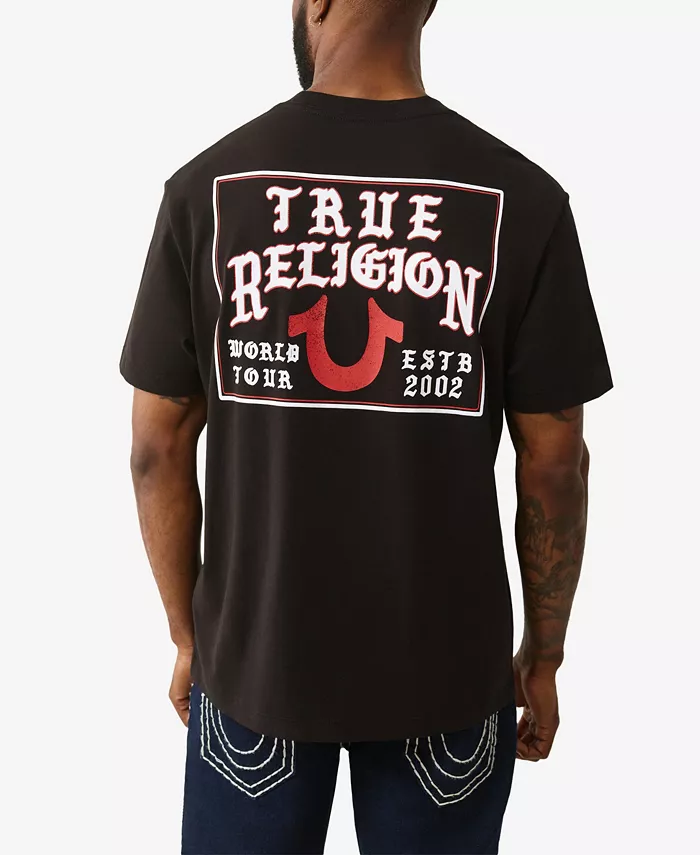 

Мужская футболка с коротким рукавом с флагом True Religion, черный