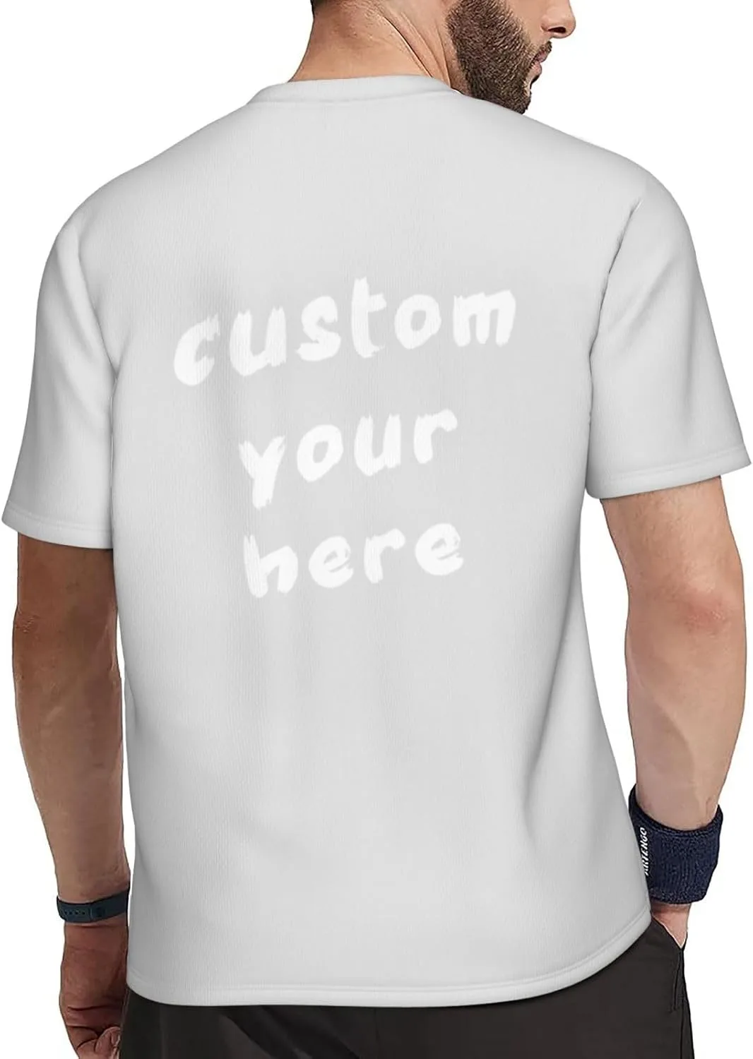 Футболка мужская Custom с принтом спереди и сзади — фото 3