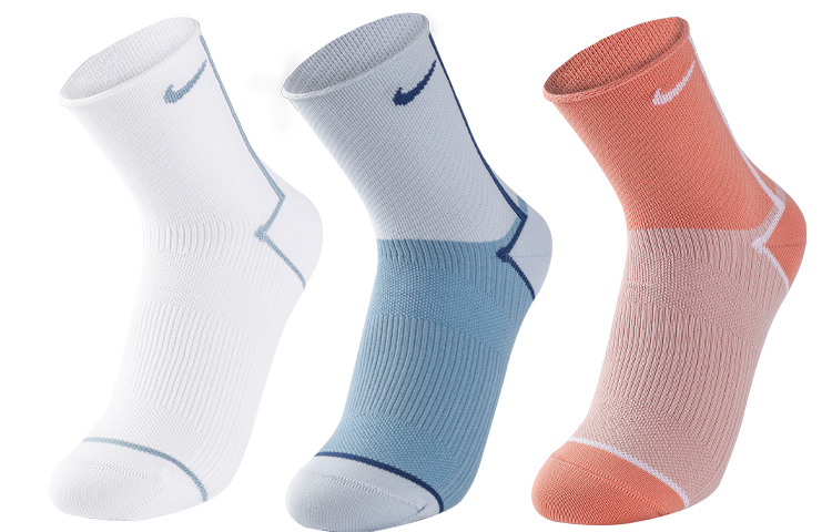 

Носки унисекс Nike до середины икры, цвет 3 double packs (white, powder, blue)