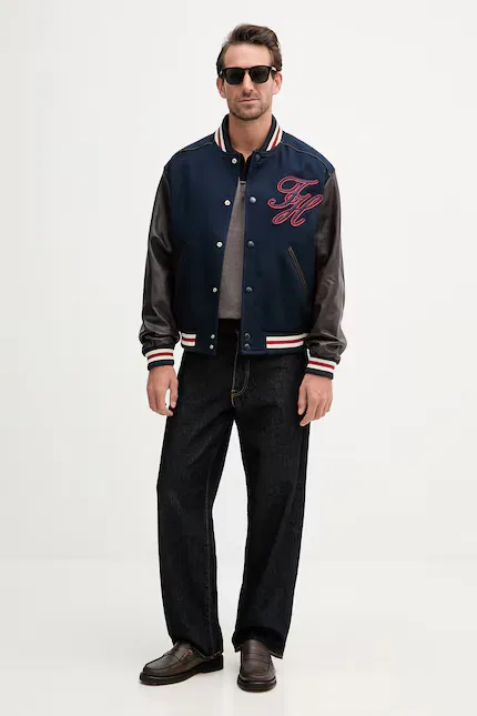 Куртка бомбер свободный крой Tommy Hilfiger, синий — фото 2