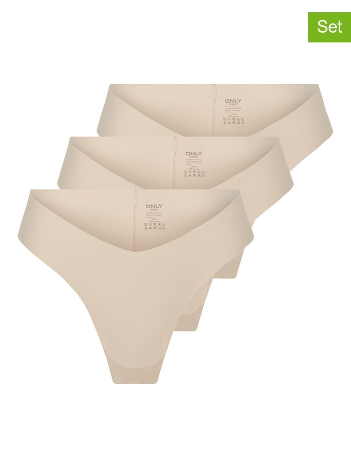 

ONLY Комплект из 3 трусов бежевого цвета