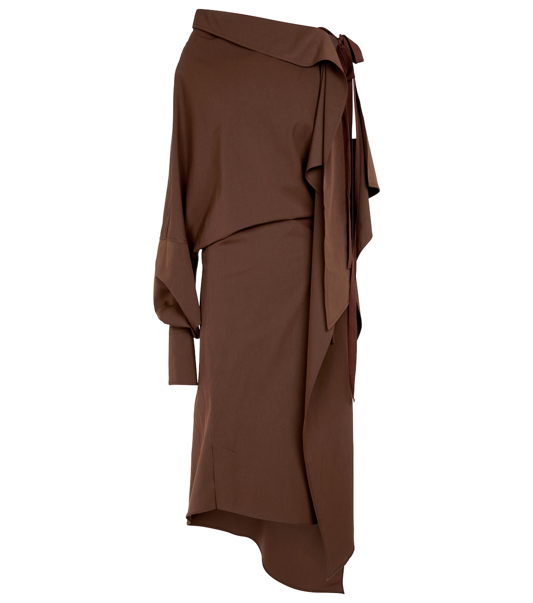 

Асимметричное платье миди Aaber Petar Petrov, Dark Chocolate