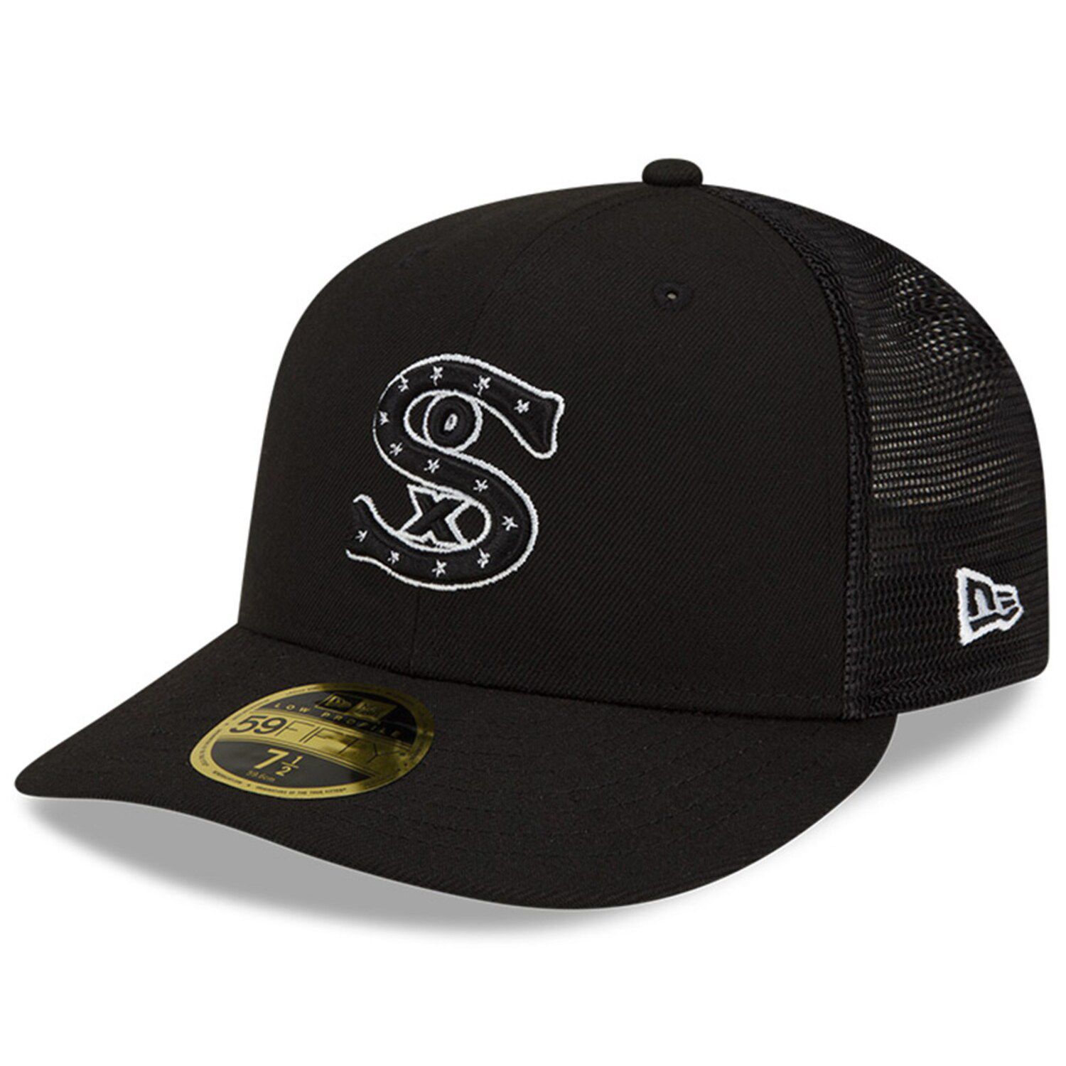 

Мужская кепка New Era Black Chicago White Sox 2022, тренировочная низкопрофильная 59FIFTY, облегающая шляпа