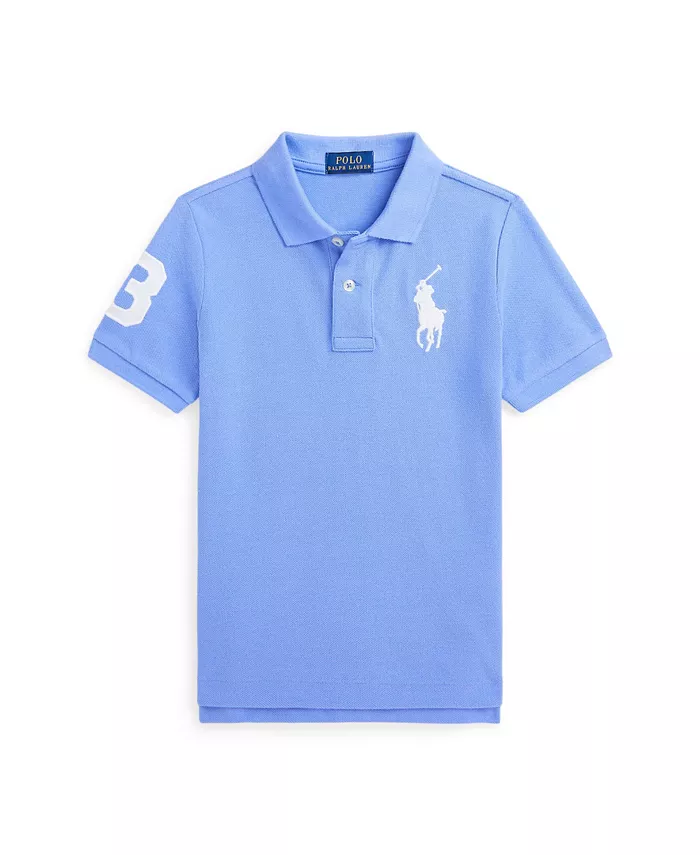 

Детская и мальчиковая хлопковая поло с сеткой Big Pony Polo Ralph Lauren, синий