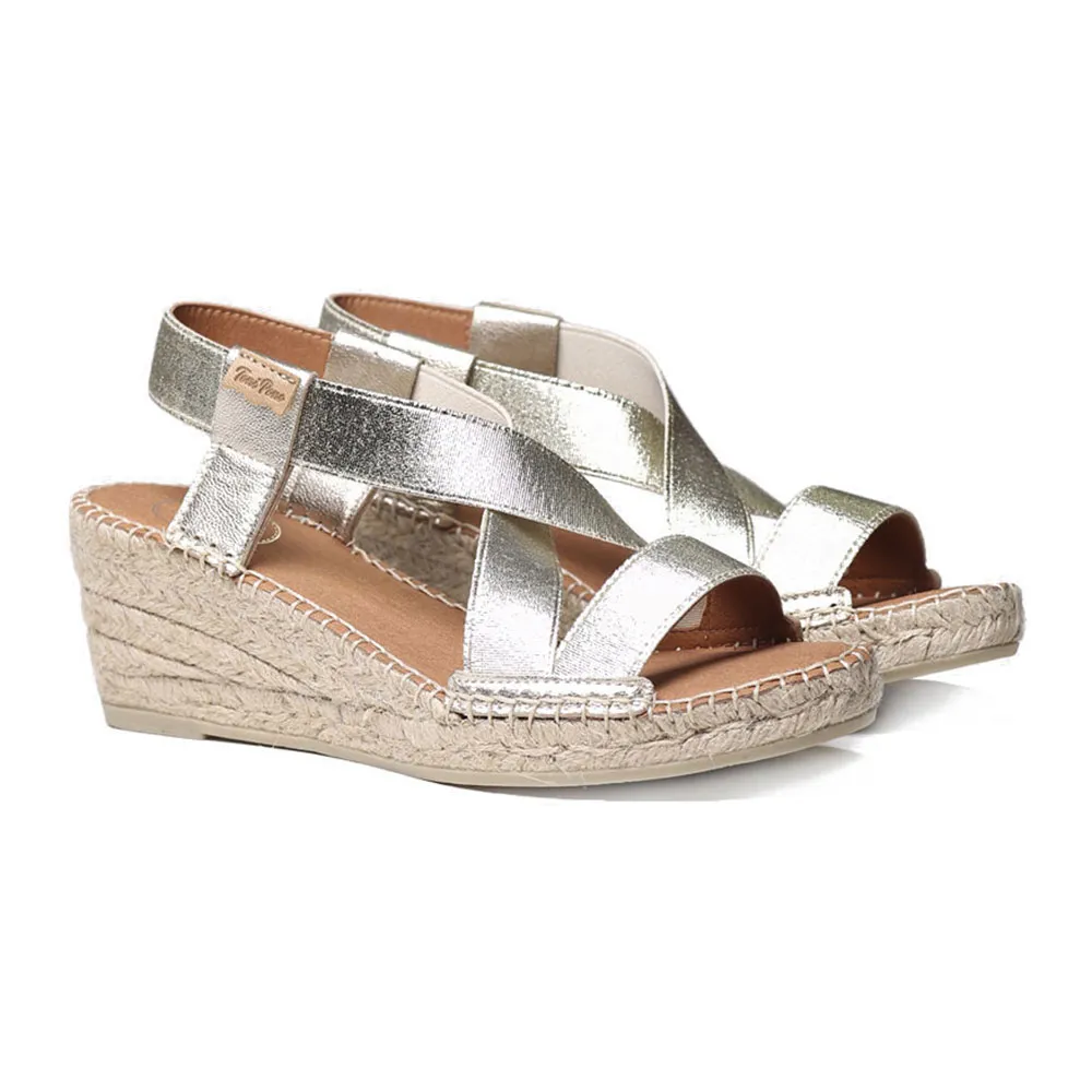 Сандалии Toni Pons Tura-RC esparto wedge, серебряный