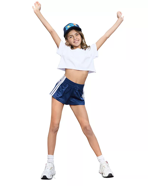 

Детские шорты Jordan в контрастную полоску для девочек (подросток) Katiejnyc, синий