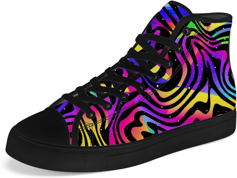 

Кеды на высокой подошве chebing с психоделическим абстрактным рисунком, высокие кроссовки на шнуровке, повседневная обувь, подарок для мужчин и женщин, 615 Multicolor