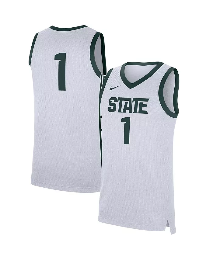 

Мужская реплика футболки #1Michigan State Spartans Nike, белый