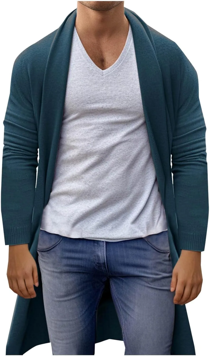 

Кардиган мужской длинный с воротником-шалью