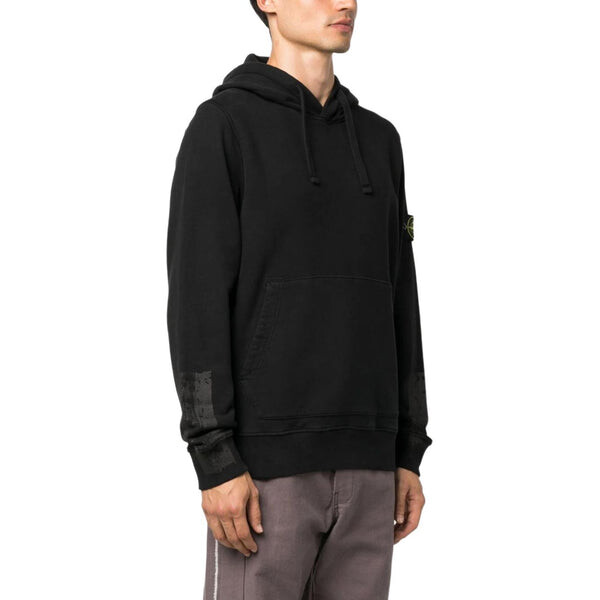 Толстовка hoodie 'black' Stone Island, черный — фото 3