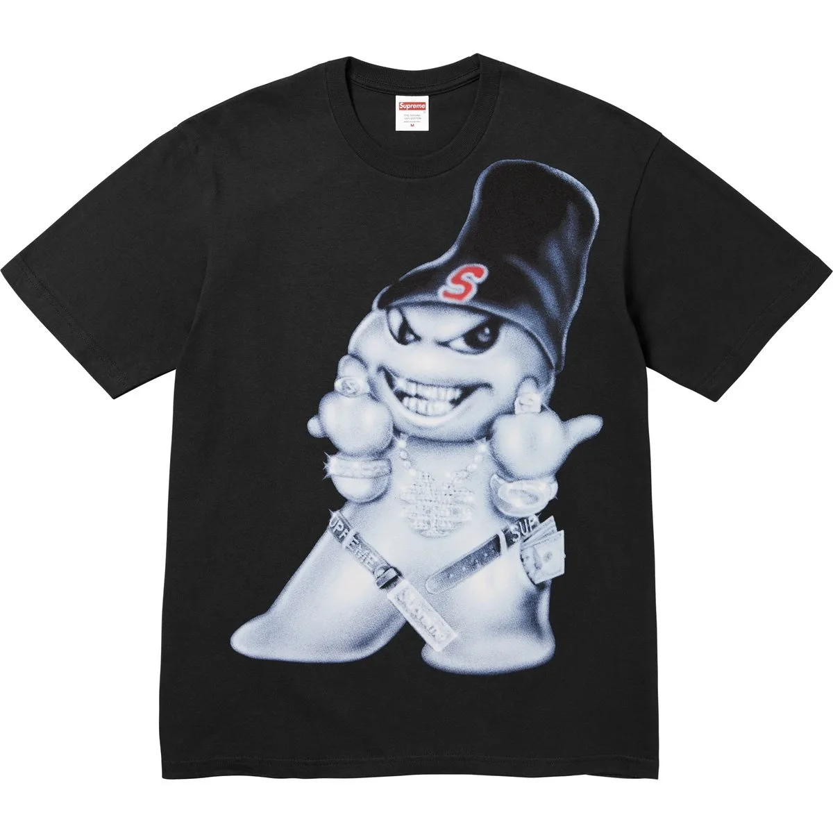 Футболка с принтом снеговика Supreme, фиолетовый — фото 3