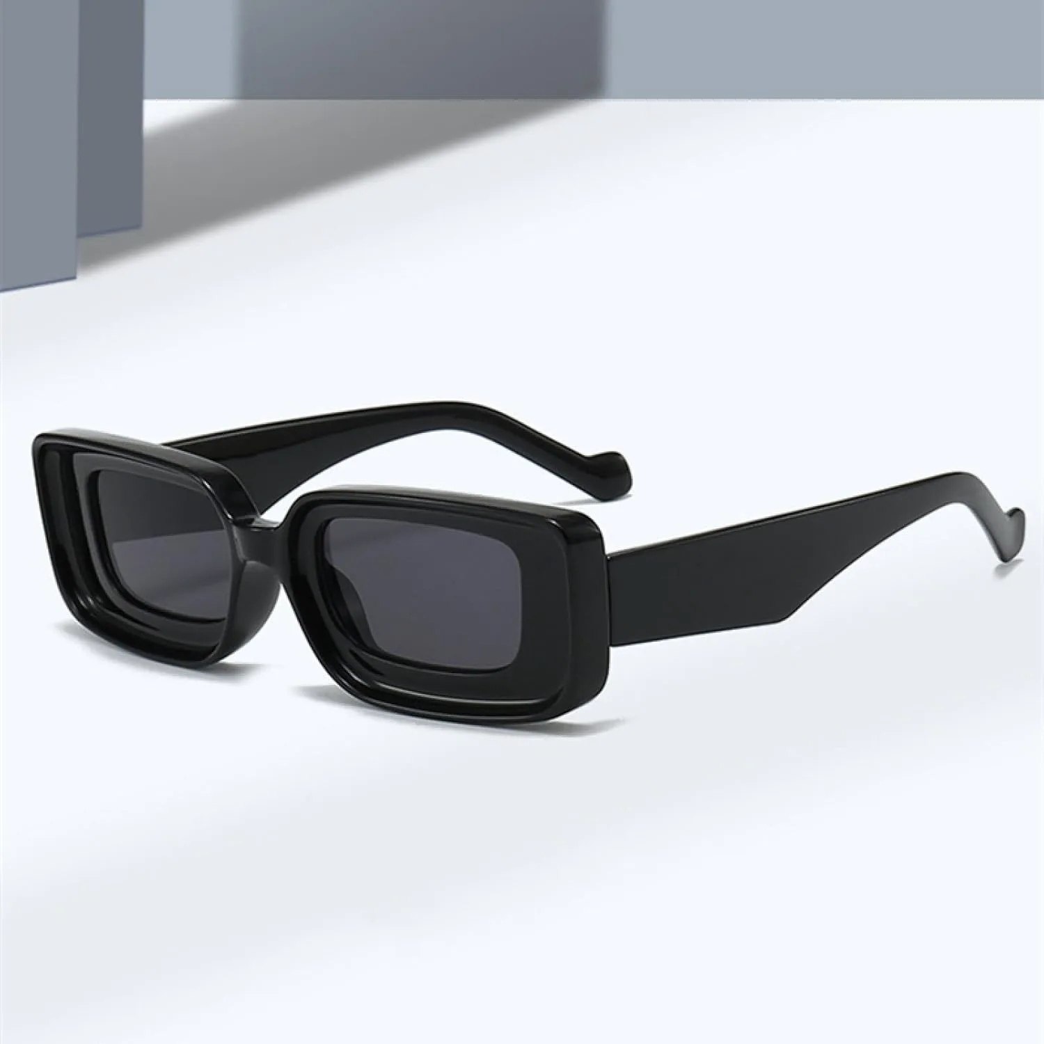 

Солнцезащитные очки прямоугольной формы для женщин конфетных цветов, винтажные мужские солнцезащитные очки в стиле панк цвета шампанского TVTBBVV, Black Champagne