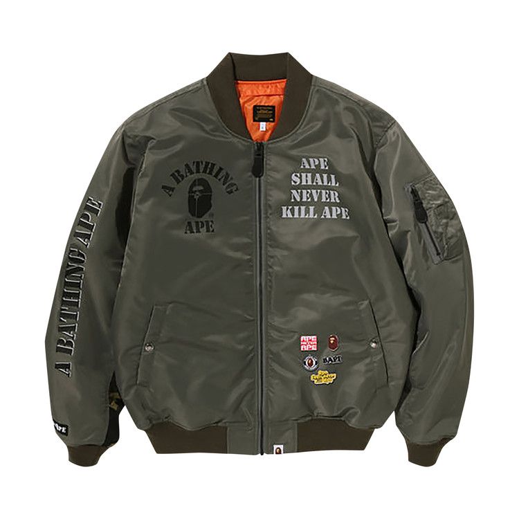 

Куртка BAPE Stencil Loose Fit Ma-1, Olive Drab