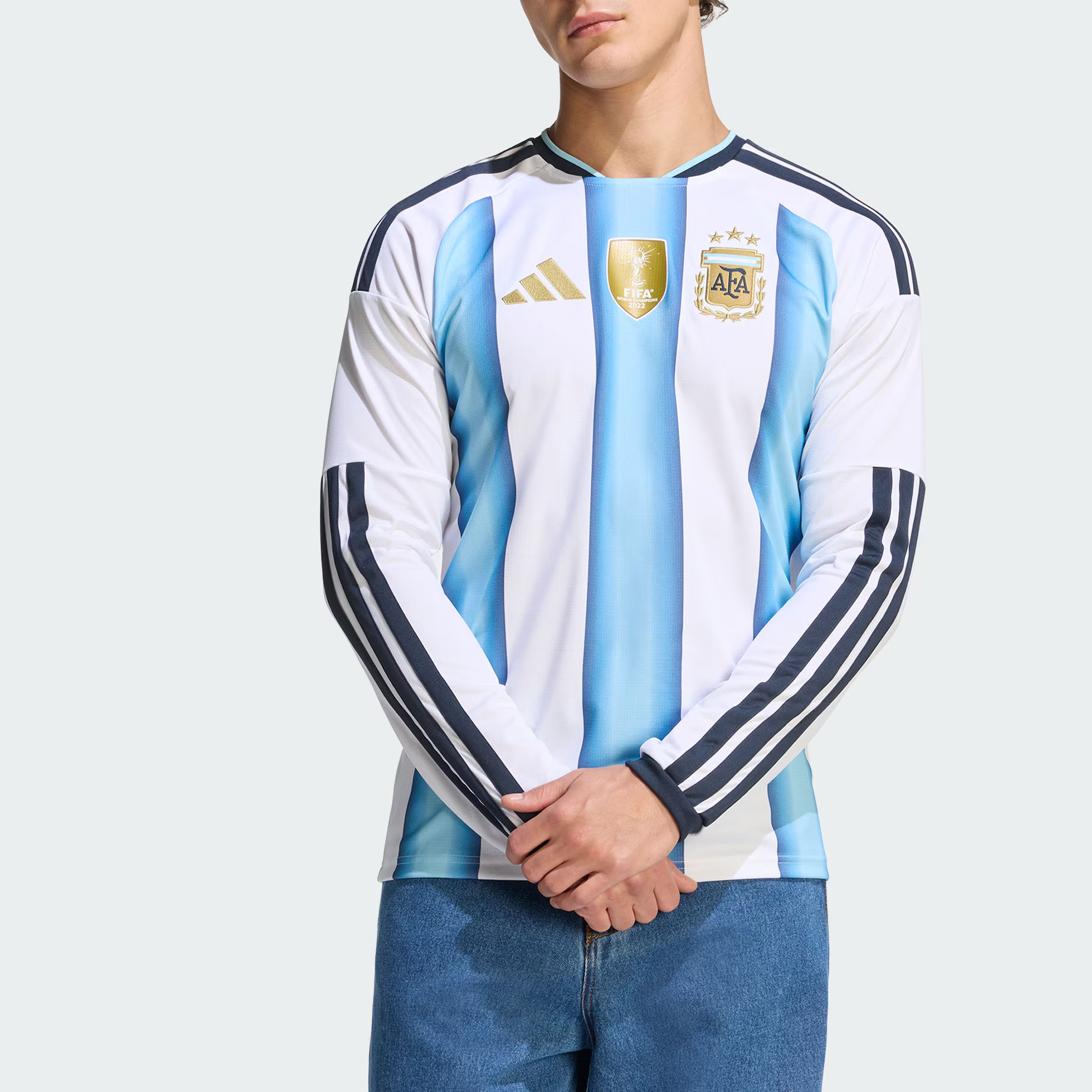 Футболка Argentina FW25 26 HOME REPLICA для мужчин Adidas, белый/синий — фото 4