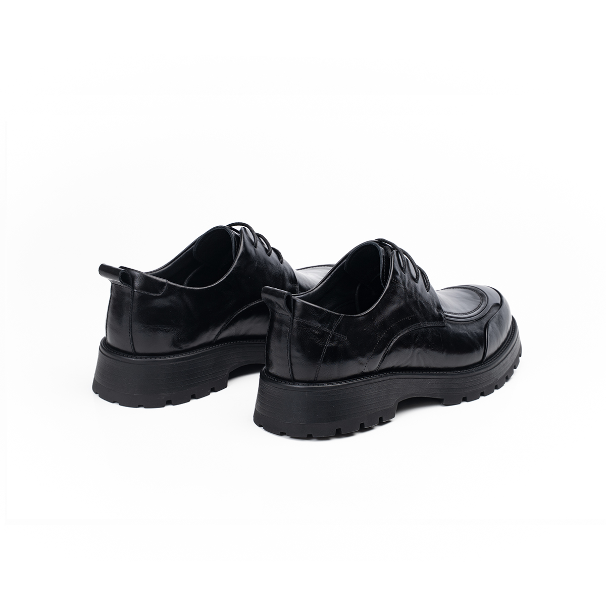 AQUASCUTUM Повседневные кожаные туфли мужские низкие черные/коричневые - черные, цвет Black — фото 4