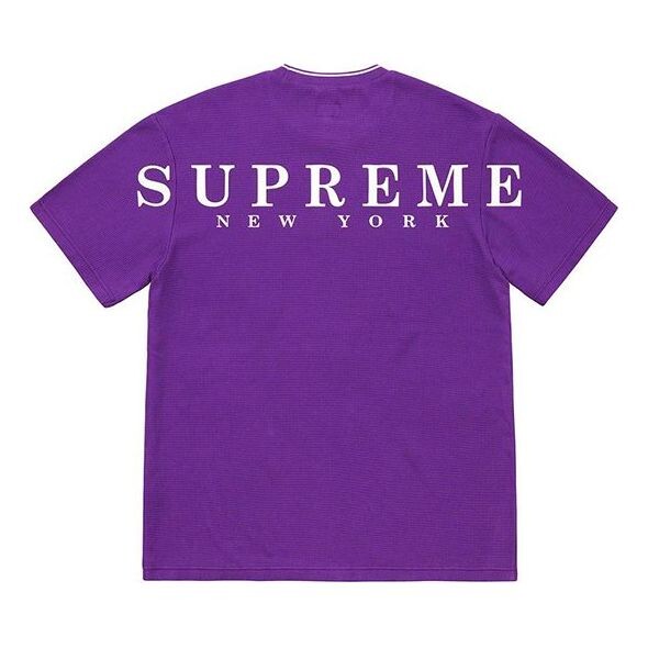

Футболка ss19 stripe rib waffle top short sleeve purple Supreme, фиолетовый