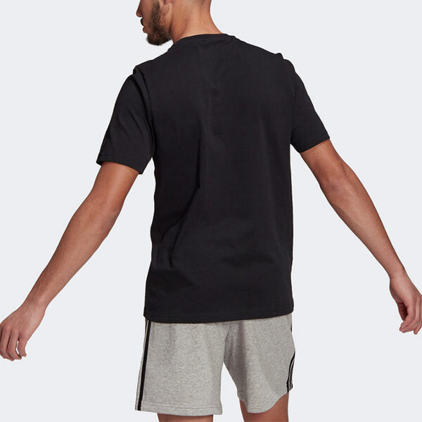 Футболка m sl sj t logo sports круглый вырез короткий рукав Adidas, черный — фото 4