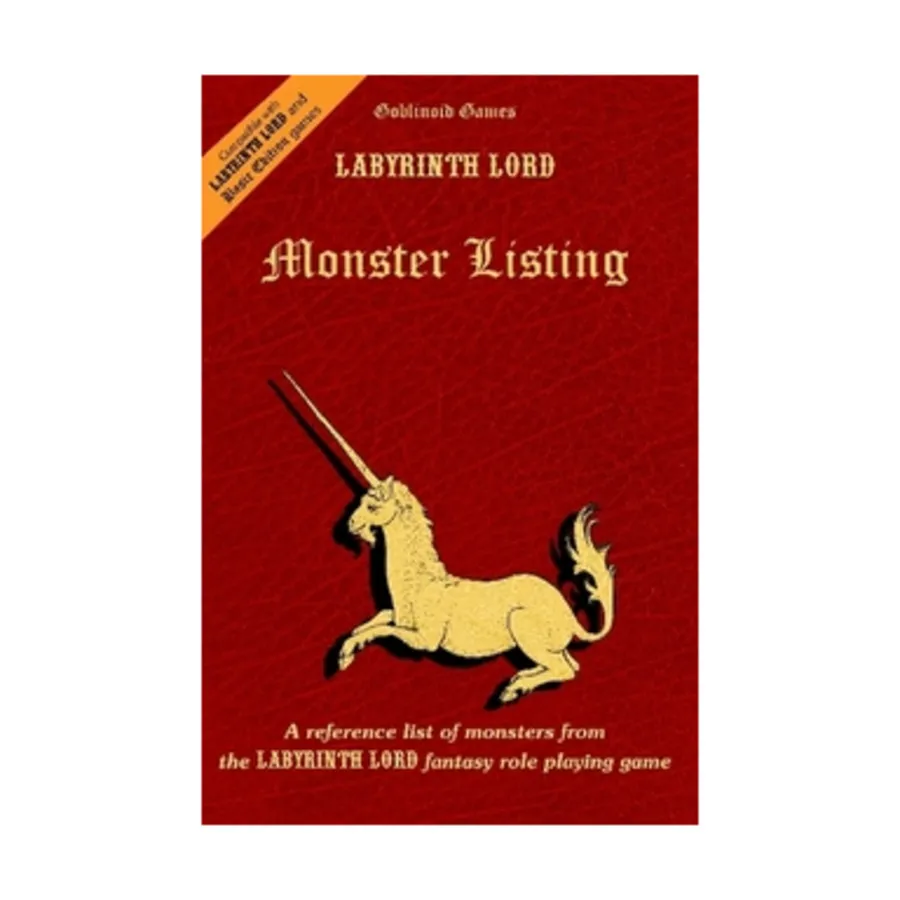 

Monster Listing, Labyrinth Lord, мягкая обложка