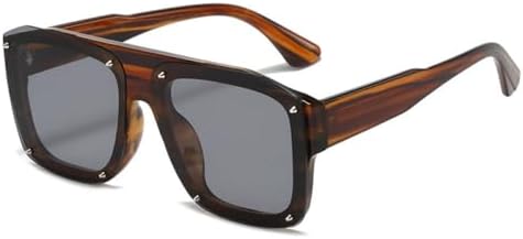 

Модные квадратные солнцезащитные очки 2027 года для мужчин, большие, в стиле панк, черного цвета, солнцезащитные очки для женщин, винтажные, с заклепками MTZJH, C4flower-black