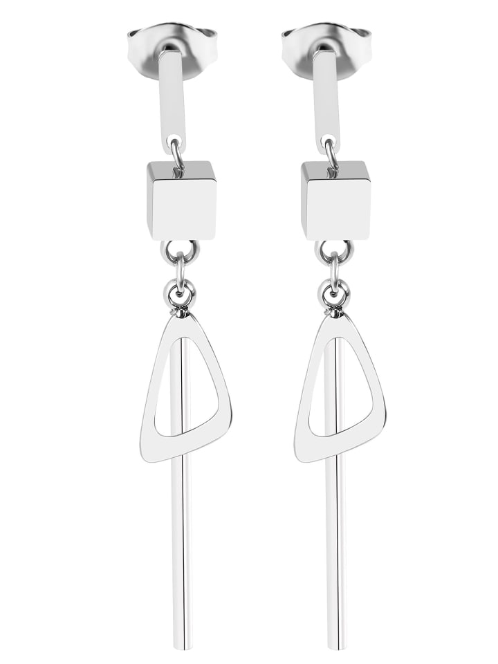 

Adeliás Женские серьги - Серьги-гвоздики из нержавеющей стали серебристого цвета