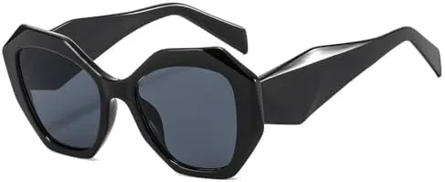 

Квадратные солнцезащитные очки большого размера 2027 года для женщин, винтажные солнцезащитные очки для мужчин и женщин с защитой от УФ-излучения UV400 MTZJH, Black