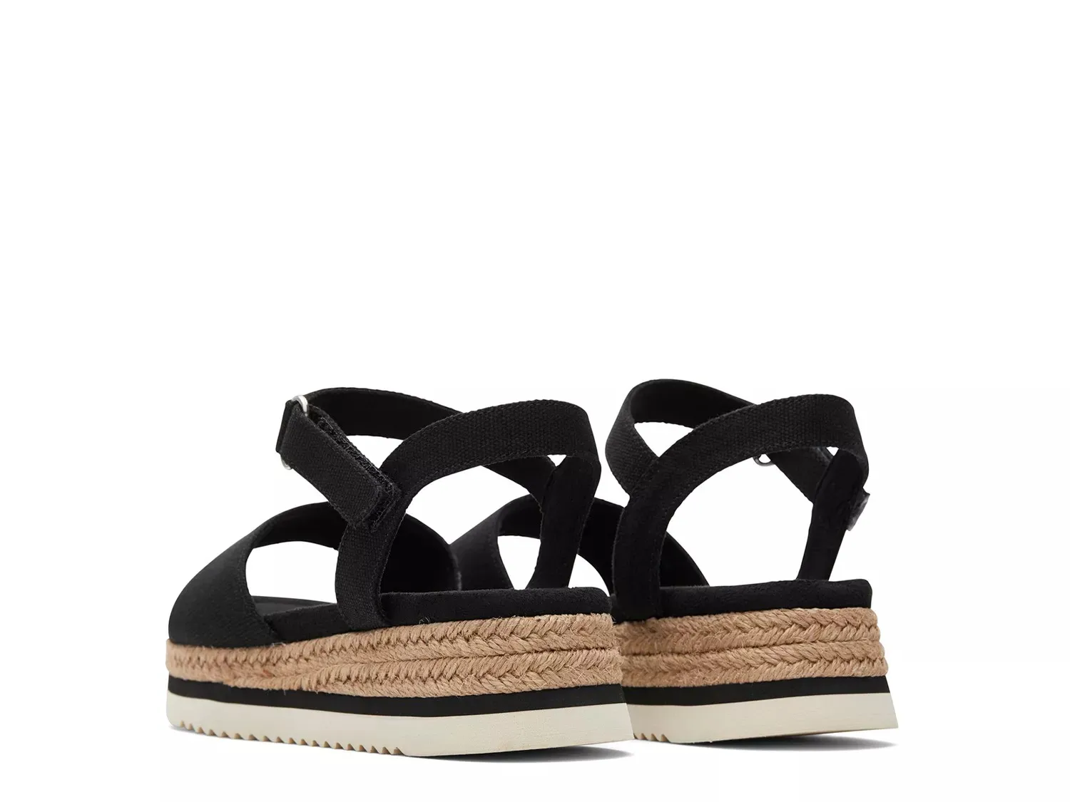 Сандалии на танкетке эспадрильи TOMS Diana - детские, черные — фото 3