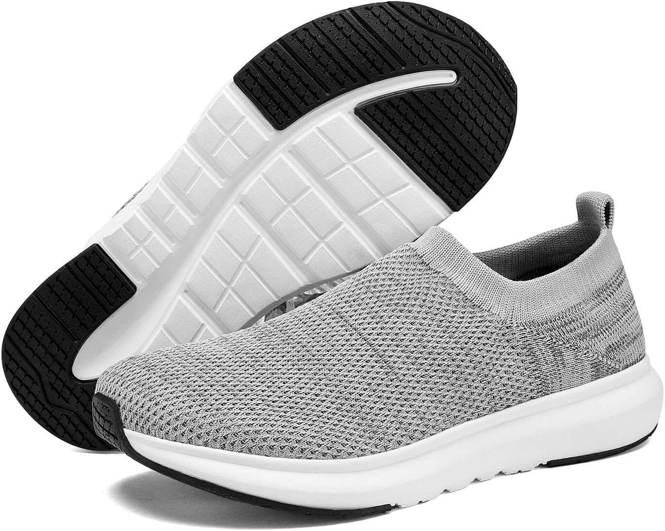 

Кроссовки с широкой носочной частью, амортизирующие, для дорожного бега, очень широкие, противоскользящие, мужские прогулочные, дышащие, для широкой стопы, удобные спортивные для тренажерного зала Suehumbe, серый