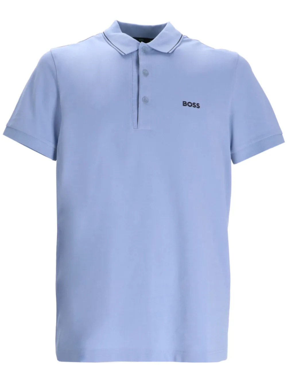 

Рубашка поло с вышитым логотипом Boss, синий