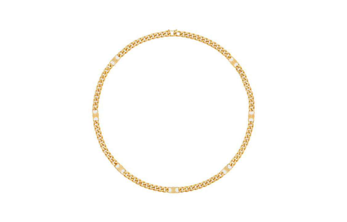 

Маленькое колье Triomphe Gourmette из латуни с золотым покрытием CELINE