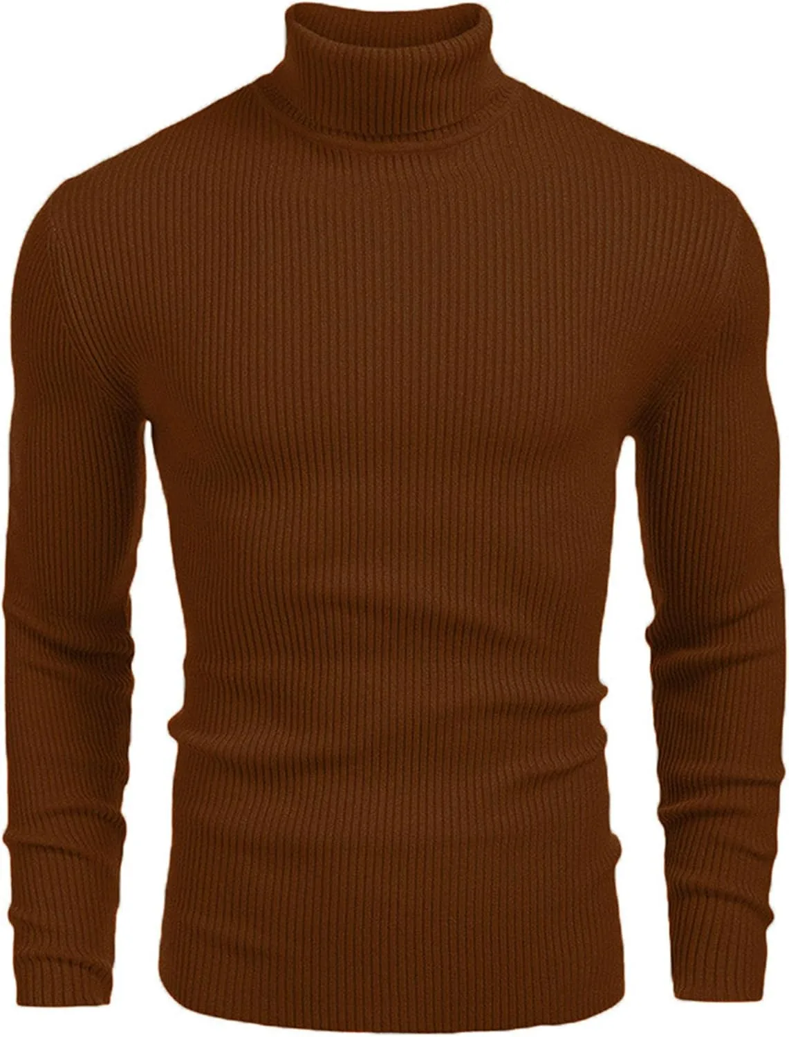 Мужской свитер slim fit с ребристым воротником-водолазкой — фото 2