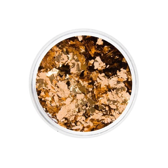 АЛЮМИНИЕВЫЕ хлопья для декора Platinum Flake цвет № 3 NOBLE GOLD (cb07) - баночка 3мл + кукла, AllePaznokcie — фото 4
