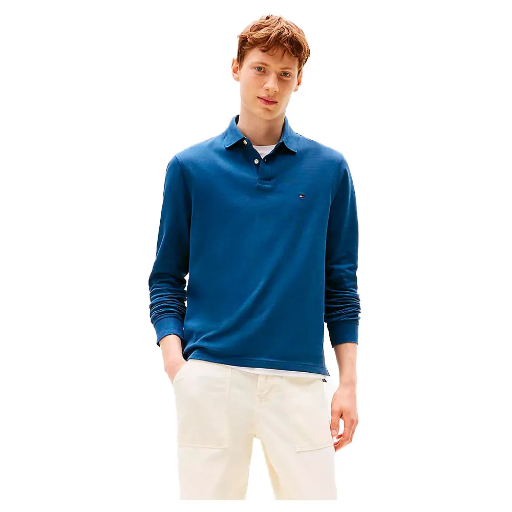 

Поло Tommy Hilfiger 1985 с длинным рукавом, классического кроя, синий