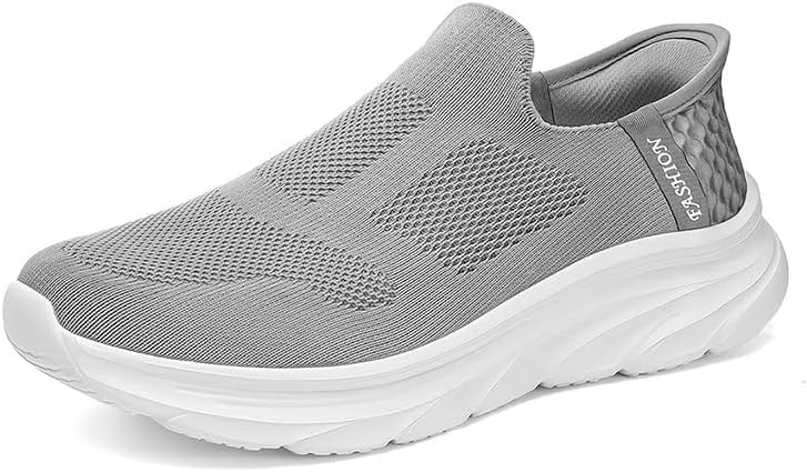 

Мужские кроссовки без шнурков для ходьбы, повседневные, удобные, дышащие, для работы и походов, на любую поверхность, с поддержкой щиколотки и противоскользящей подошвой Soft Time Toy, серый