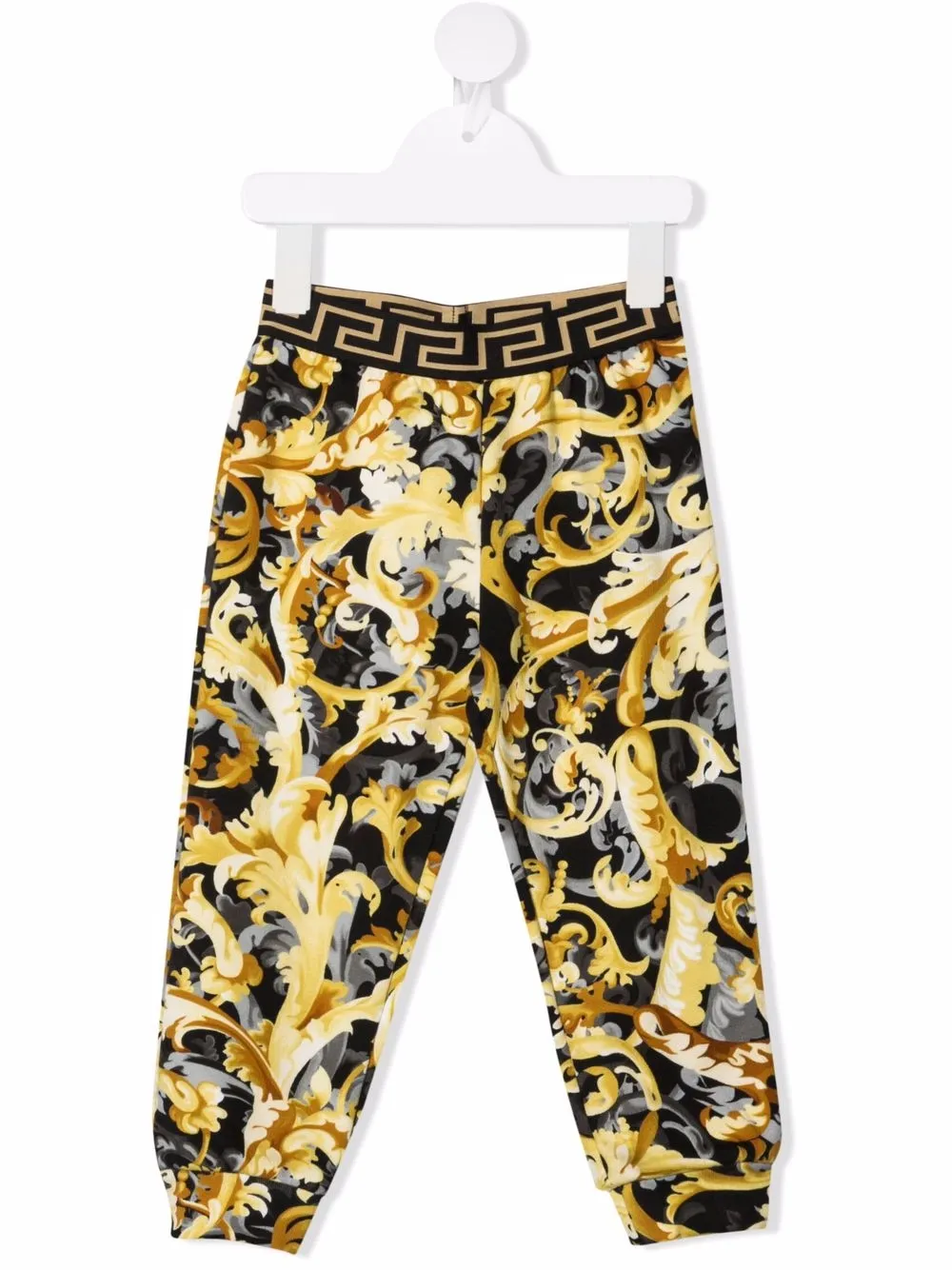

Спортивные брюки с принтом Baroque Versace Kids, черный