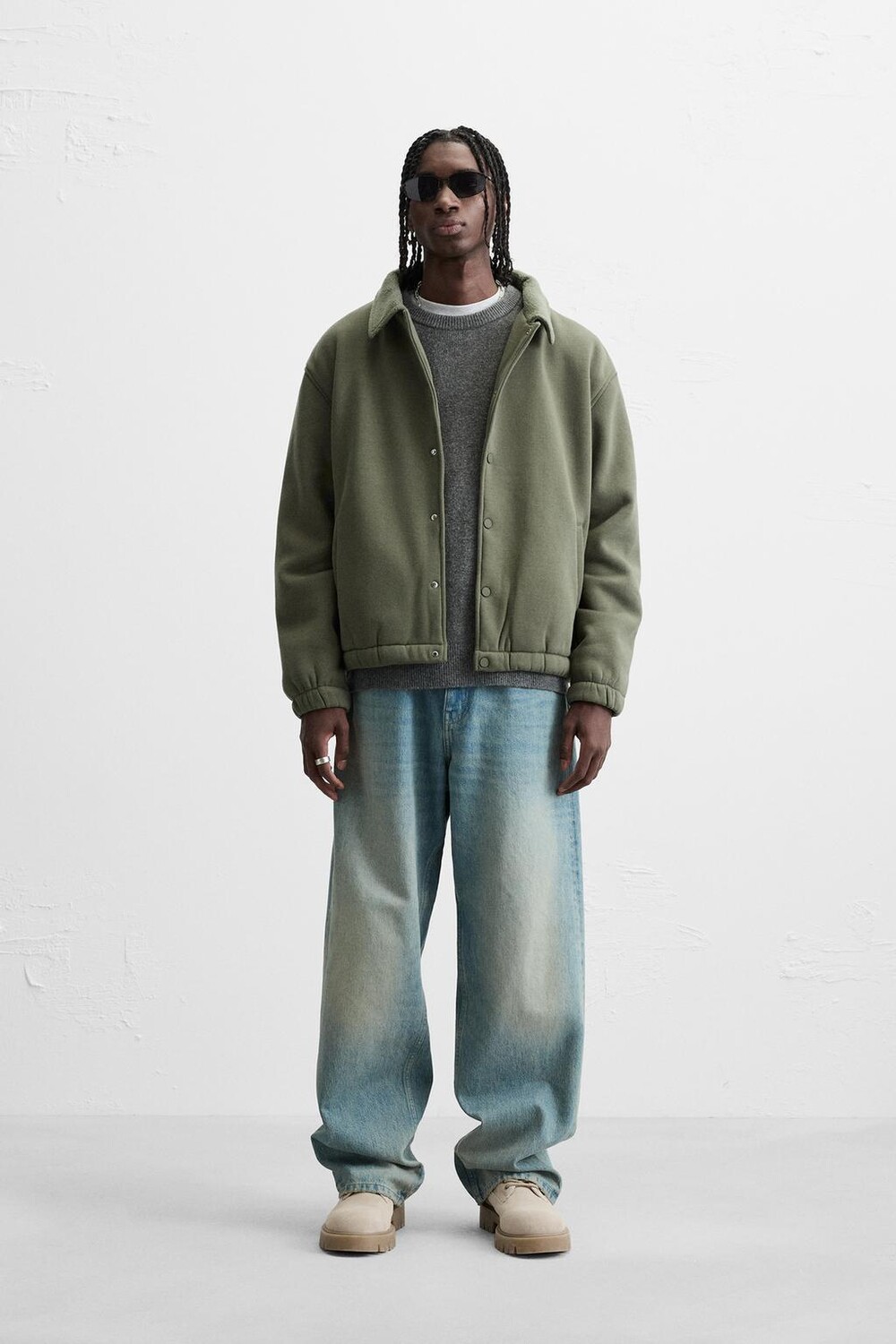 

Флисовая куртка ZARA, хаки