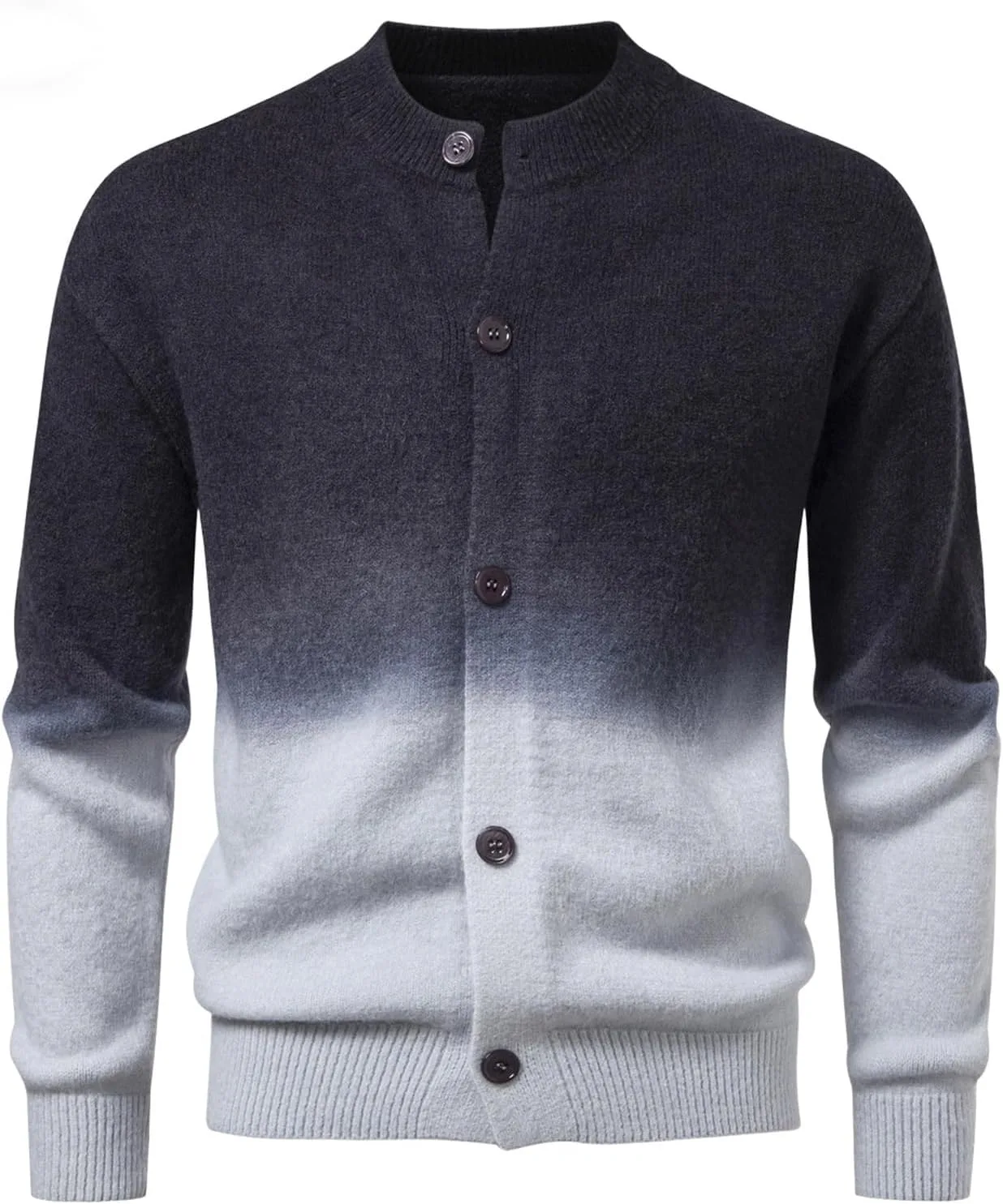 Мужской кардиган с градиентом, slim fit, вязаный