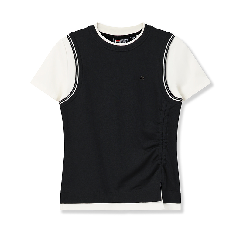 

FILA Футболка белая Legend Blue с круглым вырезом и имитацией двухслойности