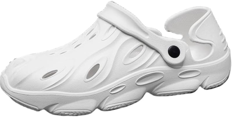 

Модные сабо больших размеров для мужчин, удобные нескользящие повседневные тапочки с мягкой подошвой из EVA для активного отдыха на улице Fmshi, белый