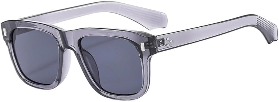 

Женские модные солнцезащитные очки LVTFCO с прозрачными линзами цвета морской волны, винтажные очки с заклепками, панк-стиль, модные мужские солнцезащитные очки зеленого цвета, Grey Grey