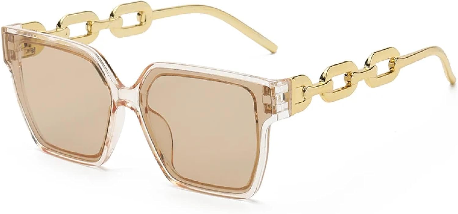 

Солнцезащитные очки с защитой от УФ-излучения UV400 | Большая оправа | Чехлы для очков | Для женщин и мужчин | Для занятий спортом на открытом воздухе и вождения DSVIGF, Champagne Brown