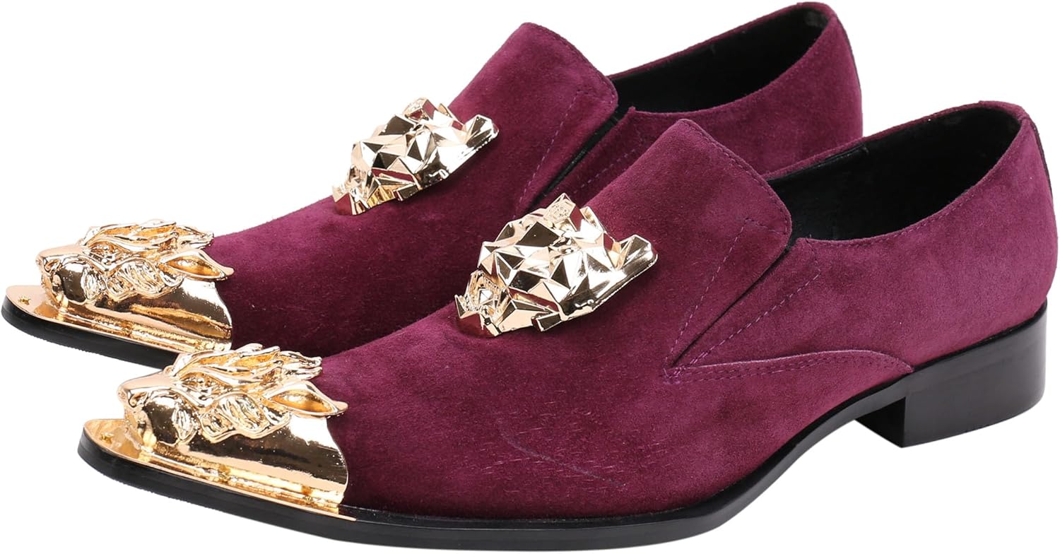 

Мужские лоферы Santimon с заостренным носком, кожаные, с модной пряжкой, стразами и металлическим носком, вестерн стиль