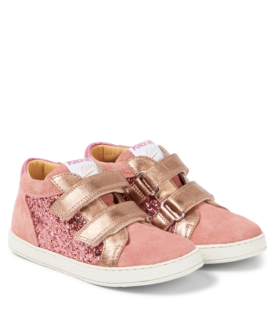 

Кроссовки из замши и блесток Mousse Easy Top Pom d'Api, Velours-Glitter Vieux Rose