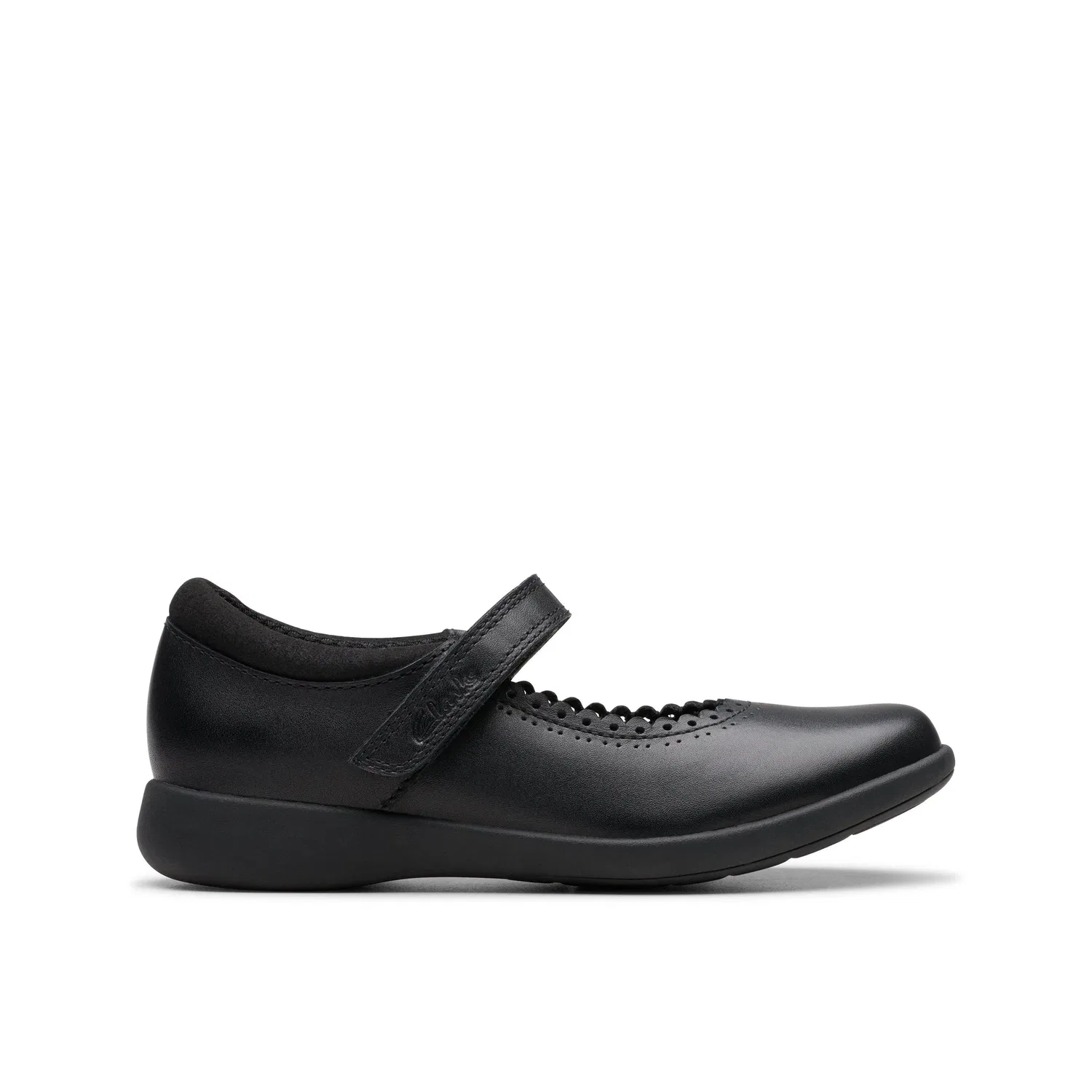 Туфли Clarks Mary Jane на липучке, черная кожа