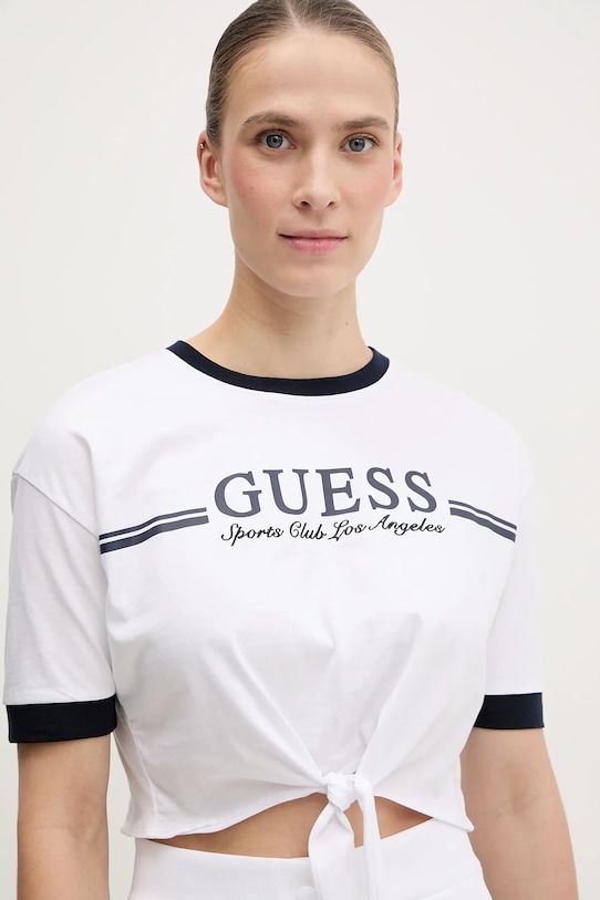 

Хлопковая футболка Guess, белый