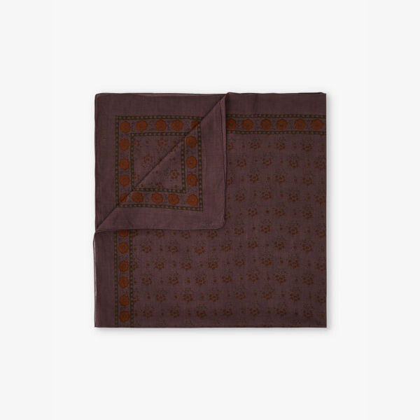 

Квадратный хлопковый шарф Classiq с цветочным принтом Soeur, серый