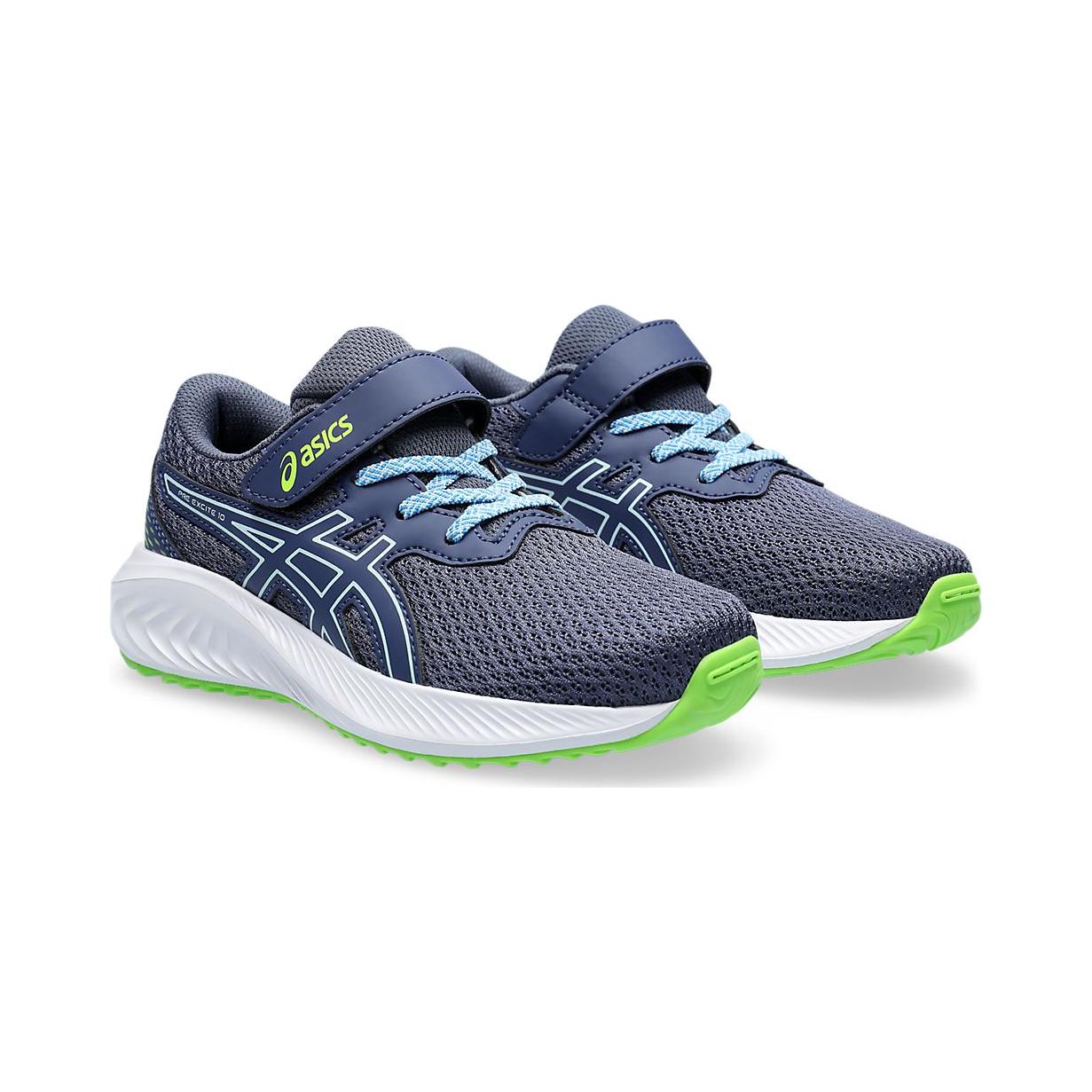 Кроссовки Pre Excite 10 Low Top для детей от 3 до 7 лет ASICS, синий/зеленый — фото 3
