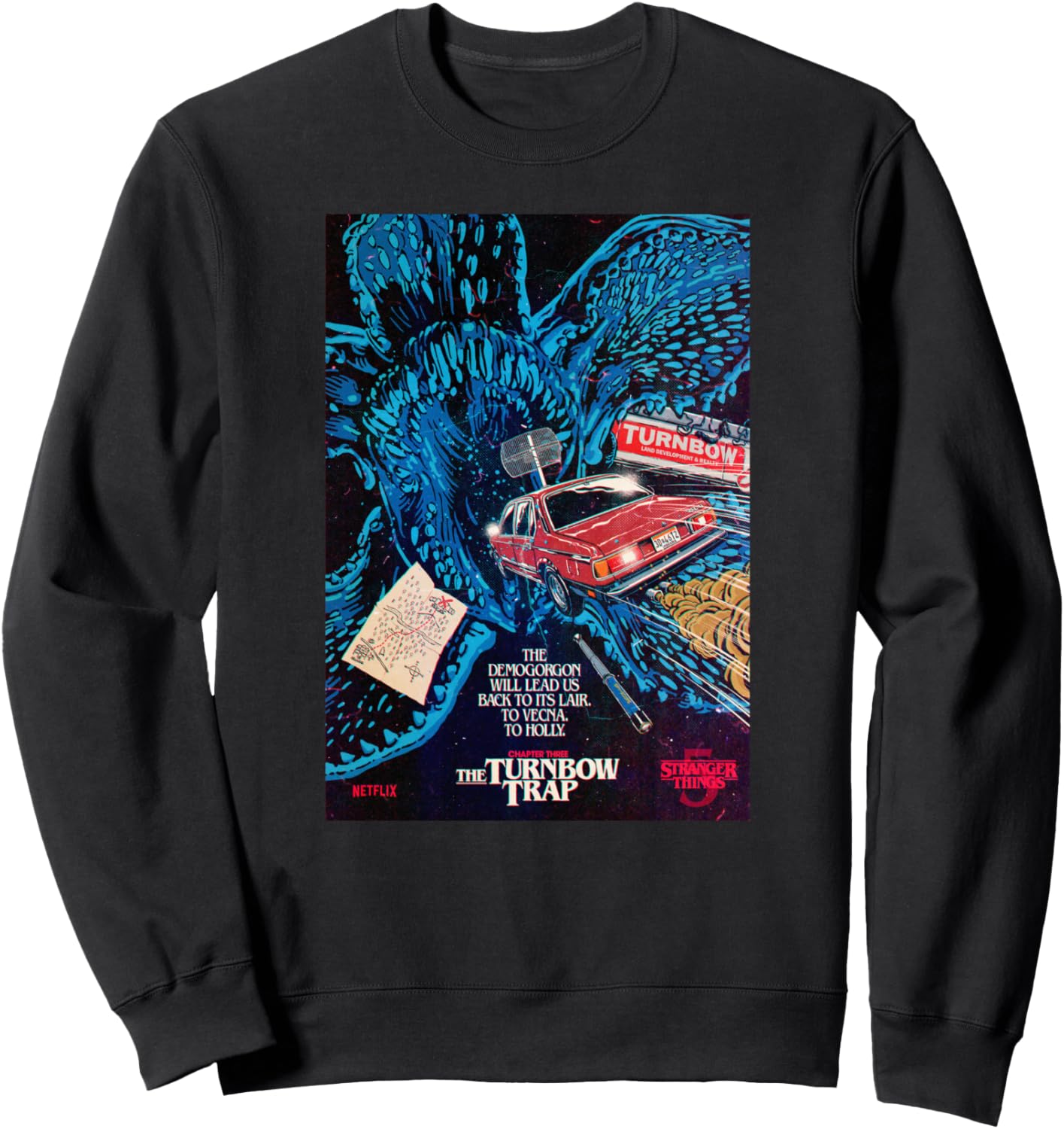 

Очень странные дела Ловушка Тернбоу Демогоргон поведет нас Толстовка Stranger Things, черный