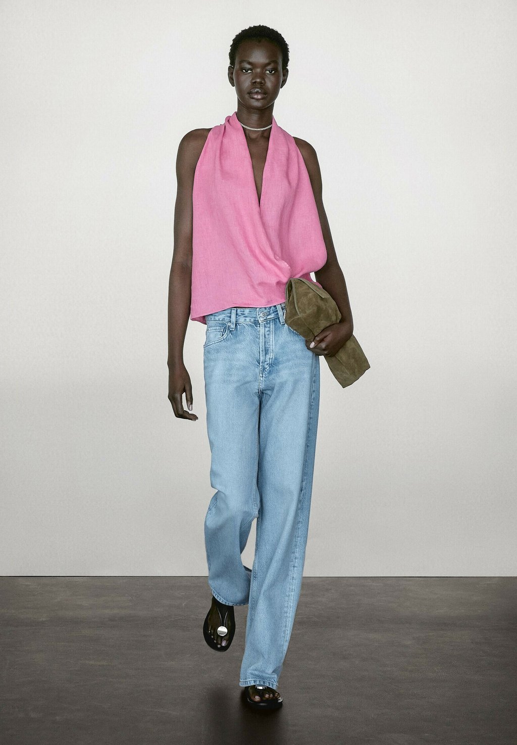 

Топ CROSS OVER HALTER - Blouse Massimo Dutti, розовый